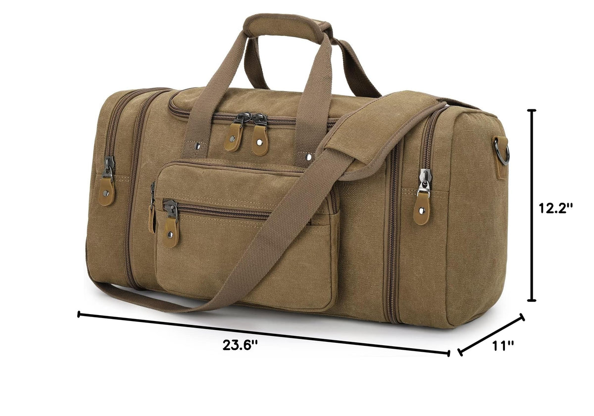 Canvas Duffle Bag (Coffee / X-Large-60L (Without Shoe Compartment))
