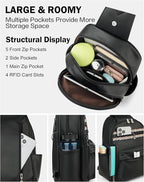 FADEON Large Sling Bag for Women, Leather Crossbody Purse Designer Anti Theft - Image 5