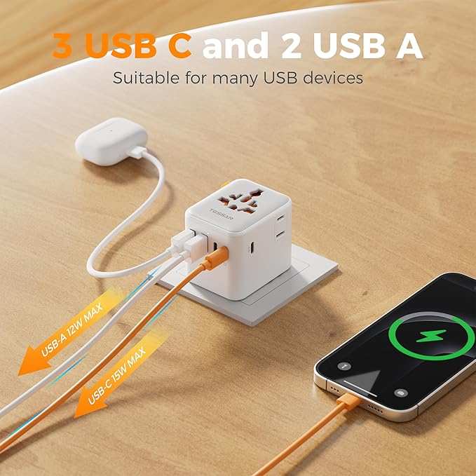 TESSAN Universal Travel Adapter, International Power Adapter - Image 4