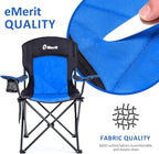 EMERIT 2 Pack Oversized Padded Camping Chair, 350LB Heavy Duty Quad Fold Chair - Image 6