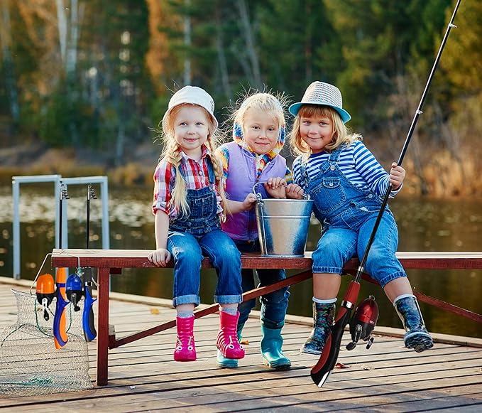 Urban Deco Kids Fishing Pole Set Portable Telescopic Kids Fishing Rod and Reel - Image 7