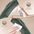 2PC Dandruff Comb Fine Tooth Scalp Detox Comb Lice Stainless Steel Scalp Detoxing Hair Brush Tool Hair Care for Women, Men & Kids (Green)