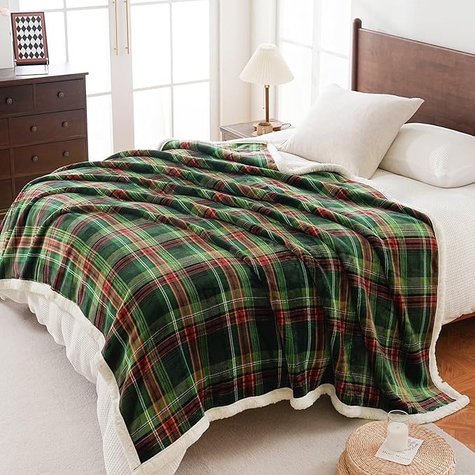 PU MEI Sherpa Fleece Throw Blanket 60" x 80" Reversible Plush Fluffy Large Big - Image 2