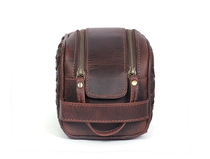 10" Premium Leather Toiletry Travel Pouch - Image 7