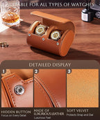 Homde Travel Watch Box Leather: Traveling Case - Image 4