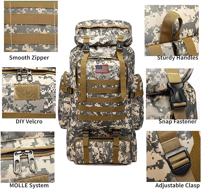 80L 2Pcs Hiking Backpack for Men - Image 5