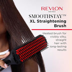 REVLON SmoothStay XL Hair Straightener - Heated Straightening Brush for Silky & Straight Long-Lasting Results, Locks in Moisture with Reduced Static & Frizz