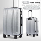 Coolife Luggage Expandable Suitcase PC+ABS 3 Piece Set - Image 2