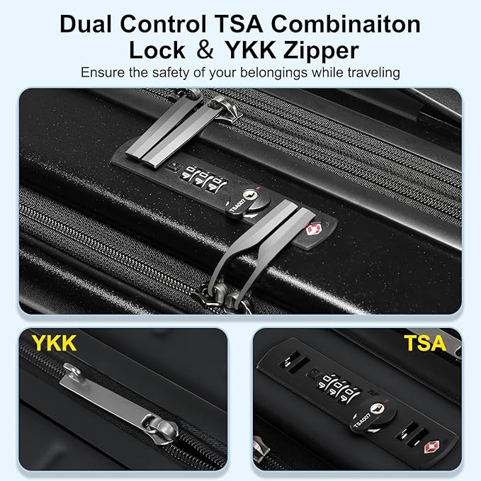Expandable Carry On Luggage Airline Approved, 20 Inch Lightweight ABS+PC Hard - Image 6