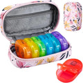 Serfeymi Weekly Travel Pill Organizer 2 Times A Day AM PM Upgraded Rainbow Pill by Serfeymi