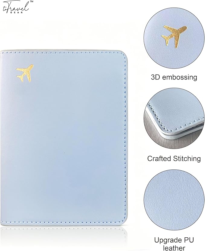 Passport Holder for Travel Essentials, RFID Blocking Passport Cover Case for - Image 5