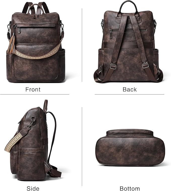 Shrrie Vegan Leather Laptop Backpack - Image 5