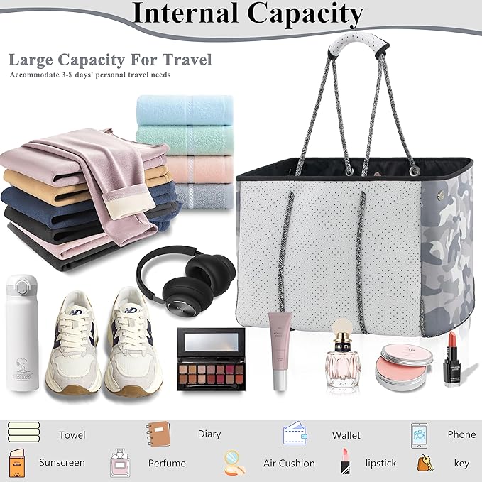 QOGiR Neoprene Multipurpose Beach Bag Tote - Image 5