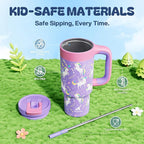24 oz Kids Tumbler with Handle: Leakproof, Stainless Steel Cup with Straw Lid - Image 5