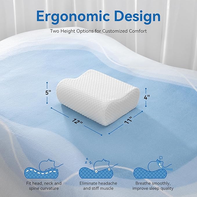 AM AEROMAX Travel Contour Memory Foam Pillow, Cervical Pillow - Image 3
