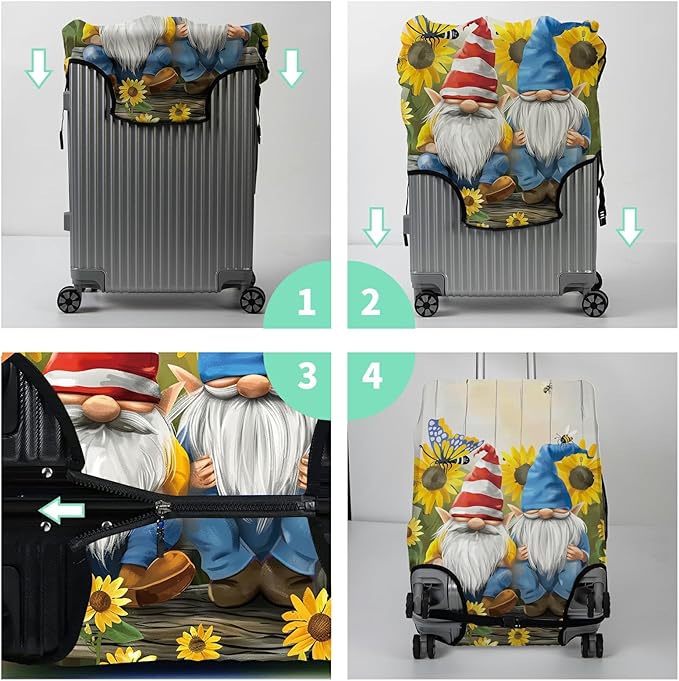 Luggage Cover + Tag, Dwarf Travel Suitcase Protector - Image 7