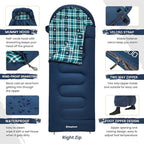 KingCamp Sleeping Bag for Adults, Cold Weather & Warm XL Big and Tall Flannel - Image 5