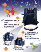 HappyVk- Backpack with Leash for Kids-Anti Lost Walking Toddler Leash-Dinosaur - Image 3