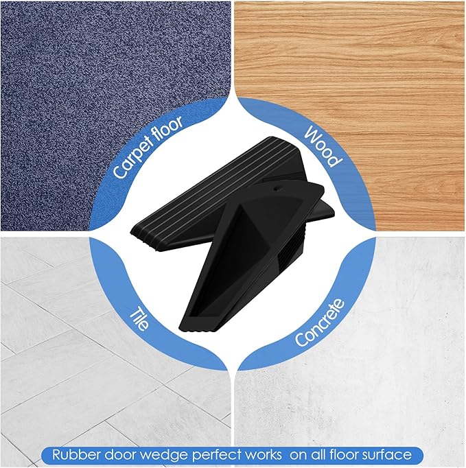 Frienda 4 Pcs Jumbo Door Stoppers Heavy Duty Door Stopper Tall up to 2inch Tall - Image 5