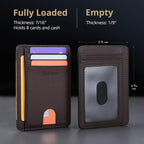 Buffway Slim Minimalist Front Pocket RFID Blocking Leather Wallets - Image 5