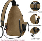 MOSISO Sling Backpack, Canvas Crossbody Hiking Daypack Bag - Image 3