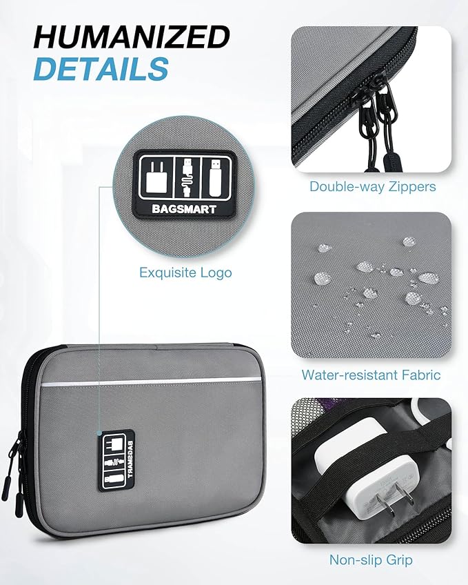BAGSMART Electronics Travel Organizer Case, Compact Cable Organizer Bag - Image 4