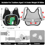 Accmor Toddler Harness Leash+ Anti Lost Wrist Link, Cute Dinosaur Kids Harness - Image 2