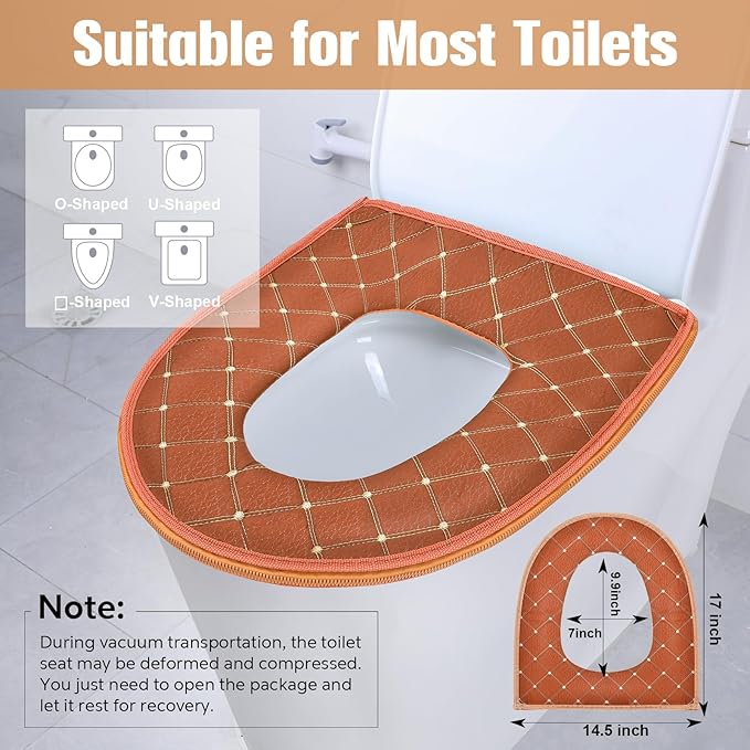 Riakrum 4 Pcs Toilet Seat Covers Pads - Image 2