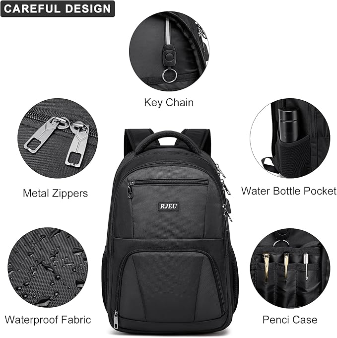 School Backpack for Teen Boys, 15.6 Inch Anti Theft Laptop Bookbag - Image 5