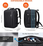 PIJUSHI Travel Backpack for Women Men Expandable Carry on Luggage Backpack - Image 2