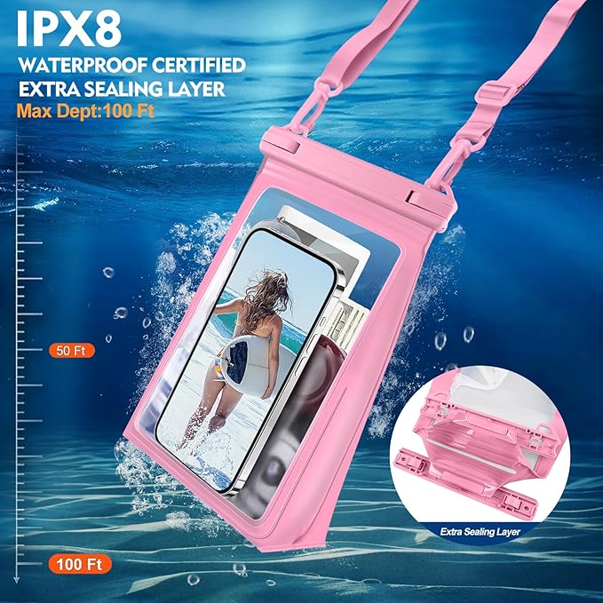 Large Waterproof Phone Pouch, Cell Phone Dry Bag - Image 2