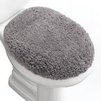 Microfiber Elongated Toilet Seat Cover 19.5"x 15" Machine Washable Solid Toilet by Baahrnom