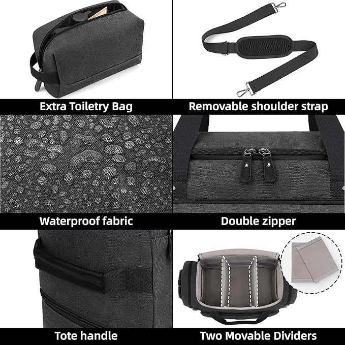 ZOMFELT Duffle Bag for travel, 40L Canvas Travel Duffel Bags for Men Women - Image 5