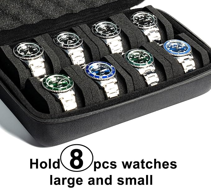 8 slots Watch Case, hard watch storage case, hard watch box, padded case - Image 3