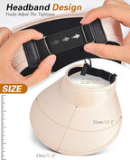 Sun Visor Hats for Women, UPF50+ Wide Brim Sun Hats Adjustable Foldable Beach - Image 6