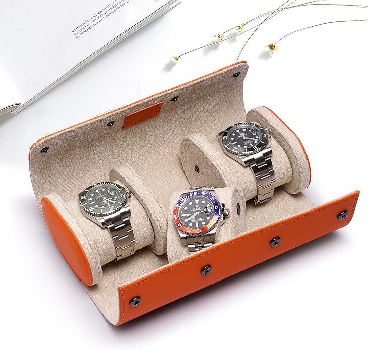 MOZSLY Watch Roll Travel Case 3 Slots Portable Box - Image 8