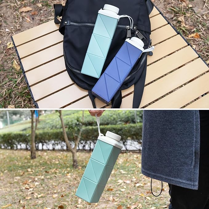 24oz Collapsible Water Bottles, Food grade BPA Free Reusable Foldable Water - Image 3
