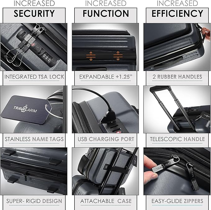 Hard Shell Luggage Sets with Spinner Wheels 4 Piece, Expandable Large Suitcases - Image 3