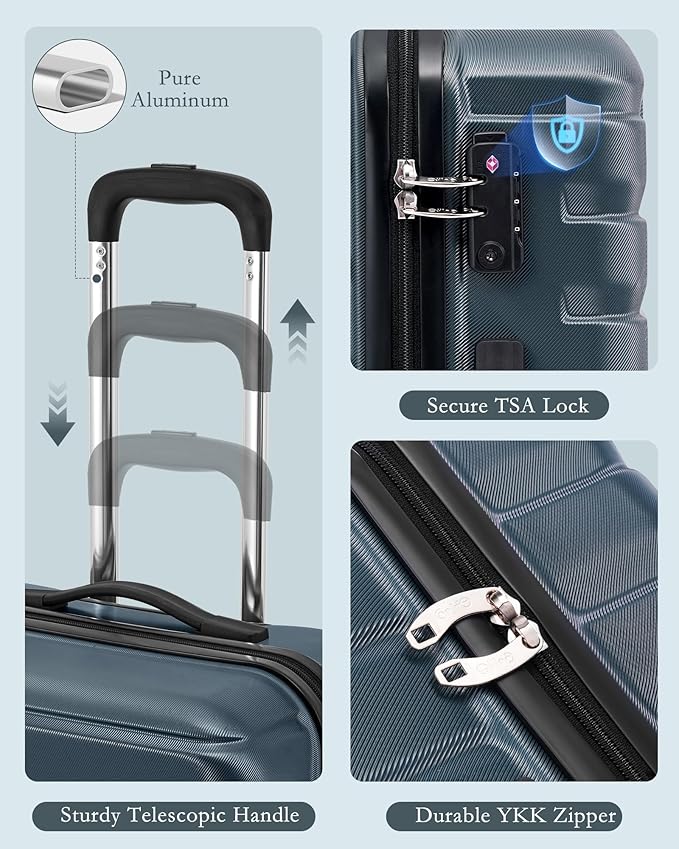 Coolife Luggage Sets 3 Piece, 20In Carry On Luggage - Image 7