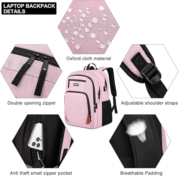 Pink Backpack for School, School BackPack for Teens, Boys and Girls, - Image 5