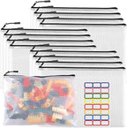12pcs Large Mesh Zipper Pouch File Bags YOPCDJ Reusable Zippered Pouches by YOPCDJ