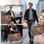 Men'S Duffle Bag For Travel, Expandable Canvas Duffel Bags Overnight Weekend - Image 2