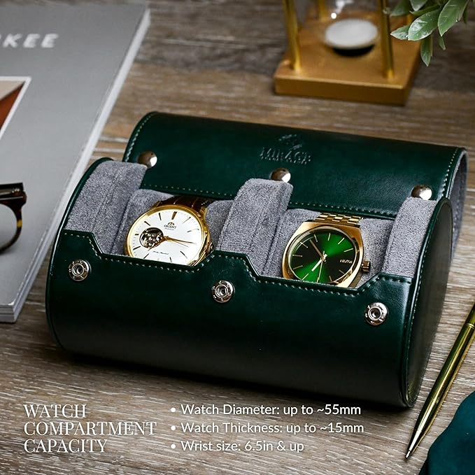 2 Watch Travel Case for Men- Watch Roll Holder and Display - Image 2