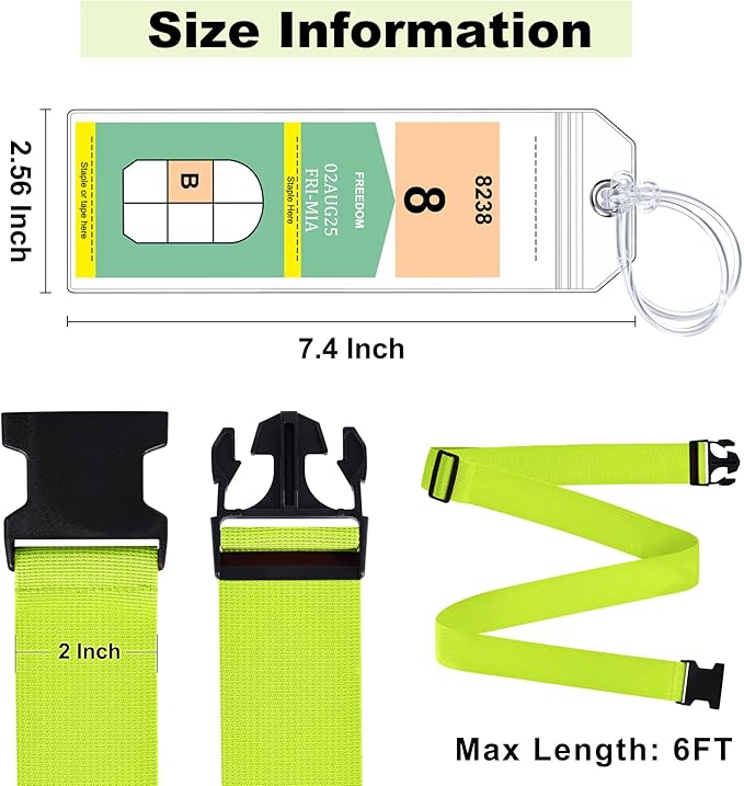 8 Pack Luggage Straps and Cruise Luggage Tags Set, Luggage Straps - Image 2