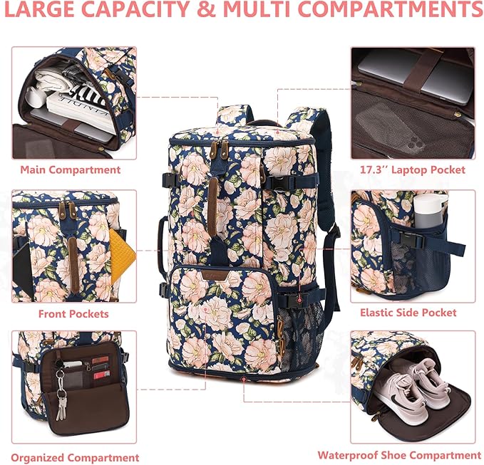 G-FAVOR Travel Backpack for Women, 40L Carry On Backpack Flight Approved - Image 4