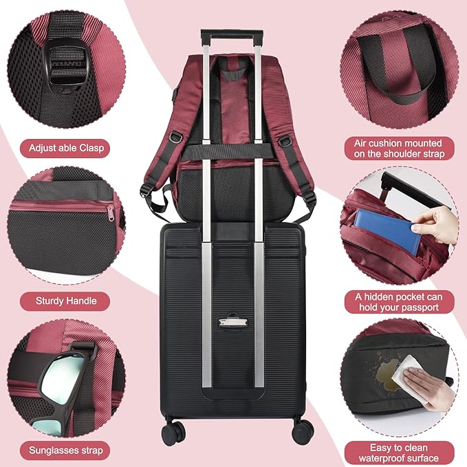 Travel Backpack, Business Anti Theft Slim Sturdy Laptops Backpack - Image 3