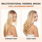 NONK Thermal Brush 1.5", Thermal Round Curling Brush, Long Lasting Universal Voltage Heated Curling Iron for All Hair, Tourmaline Ceramic,Curling Iron with 5 Temperature Control, Rose Gold