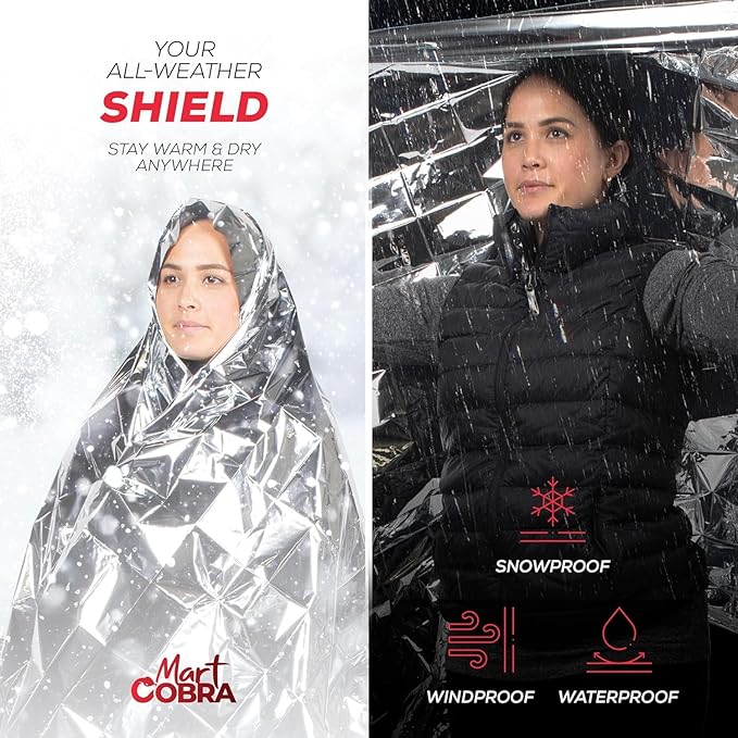 Emergency Blankets for Survival Gear and Equipment x6, Space Blanket, Mylar - Image 7