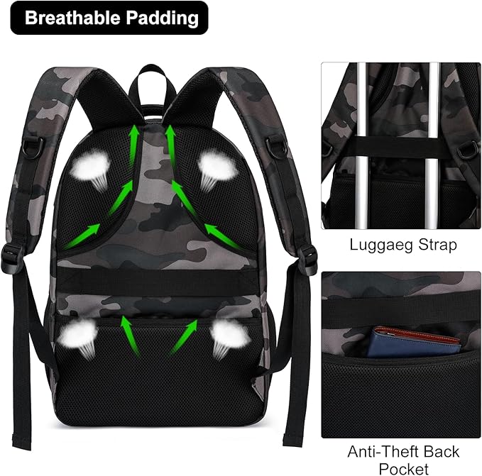 Backpack for Boys Men, School Backpack for Teens Girls, Lightweight Casual High - Image 6