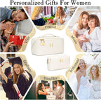 Birthday Gifts for Women Teen Girl, Personalized Initial Makeup Organizer Bag - Image 2